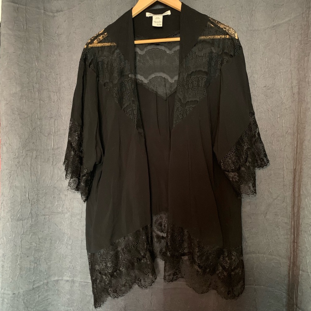 American Rag Black Lace Kimono - Size S/M